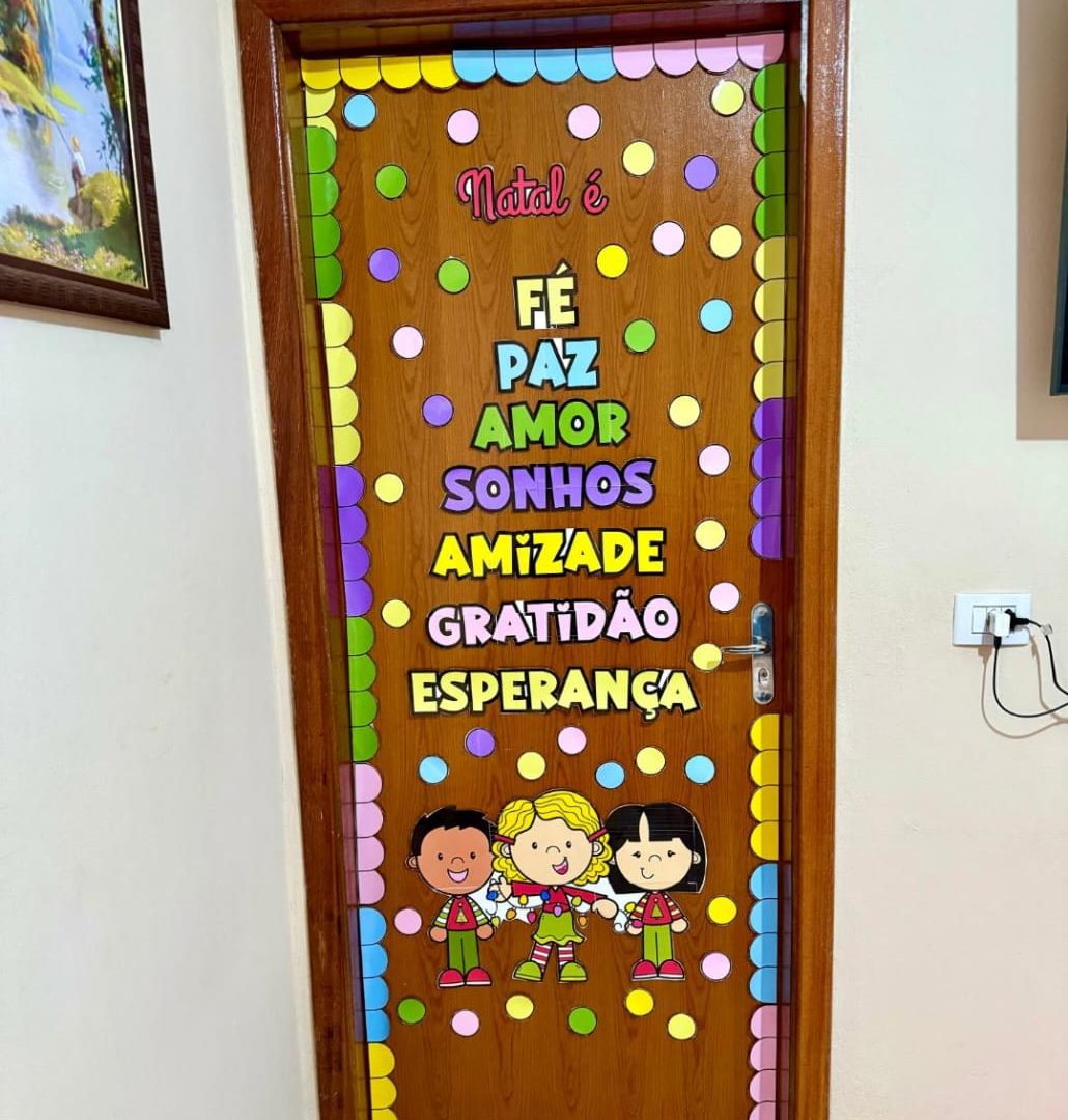 Decoração de porta tema Natal