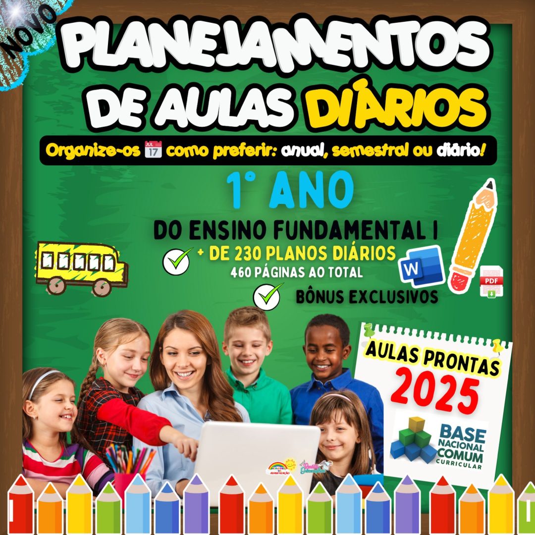 PLANEJAMENTOS DE AULAS - 1º ANO DO ENSINO FUNDAMENTAL I 📚⭐✏🎉