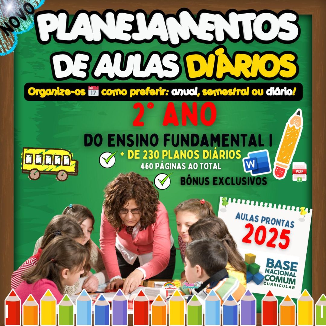 PLANEJAMENTOS DE AULAS - 2º ANO DO ENSINO FUNDAMENTAL I 📚⭐✏🎉