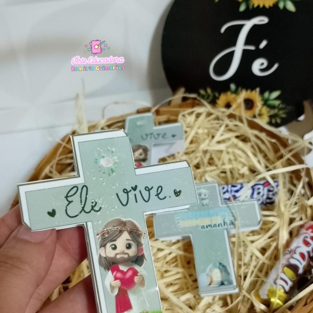 Lembrancinha Cristã: Ele vive, e posso crer No Amanhã.