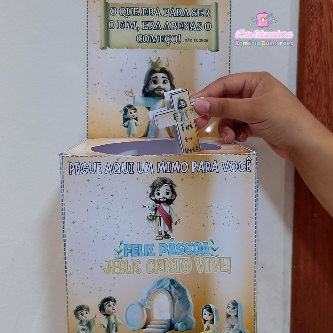 CAIXA + MOLDE PARA LEMBRANCINHA (MIMO), PÁSCOA CRISTÃ🌸🌼🌷🌺