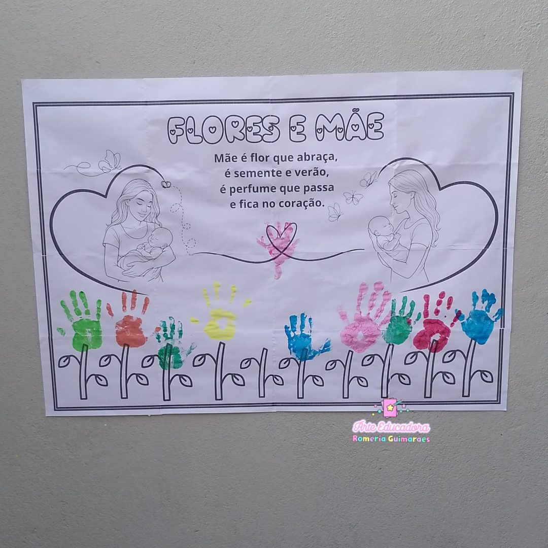PAINEL PARA PINTURA COLABORATIVA POEMA: FLORES E MÃE 🥰✨