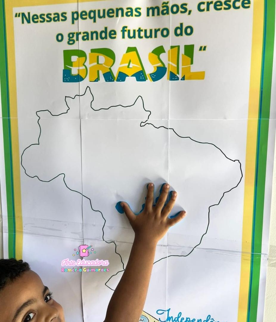 O CARTAZ INTERATIVO PARA PINTURA COLETIVA: 7 DE SETEMBRO 🇧🇷🌻💛📝