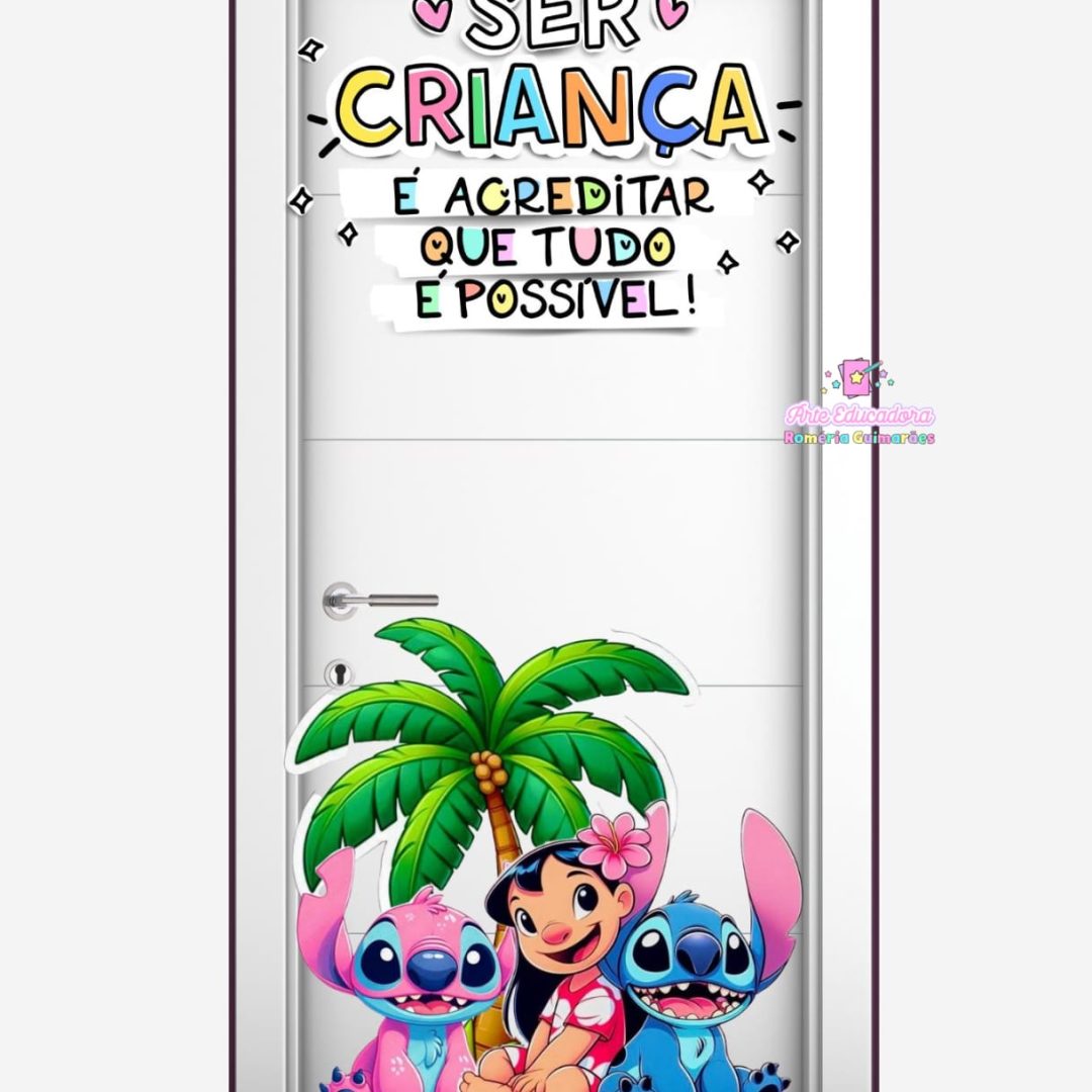 🎉 Painel de Porta  ou Parede– Dia das Crianças (Lilo & Stitch) 🎉