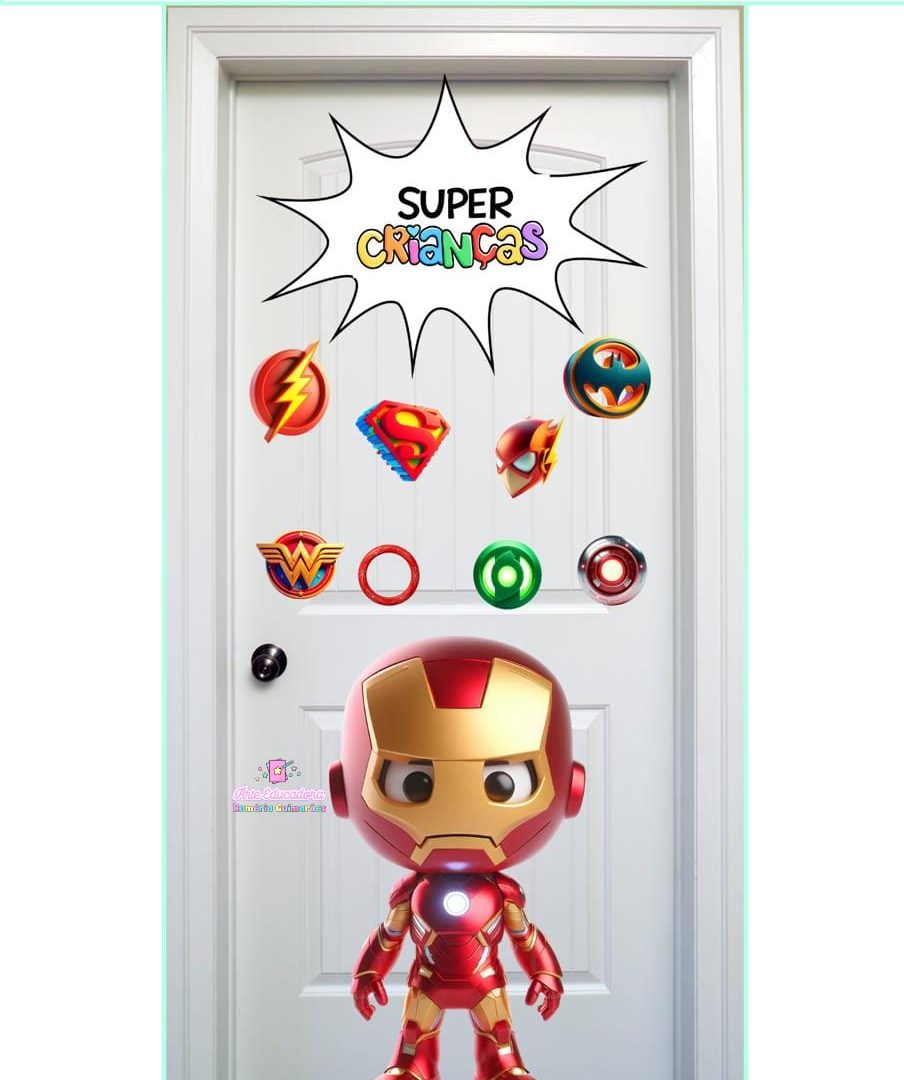 PAINEL DE PORTA SUPER CRIANÇAS, HOMEM DE FERRO 🥳🌷🤓
