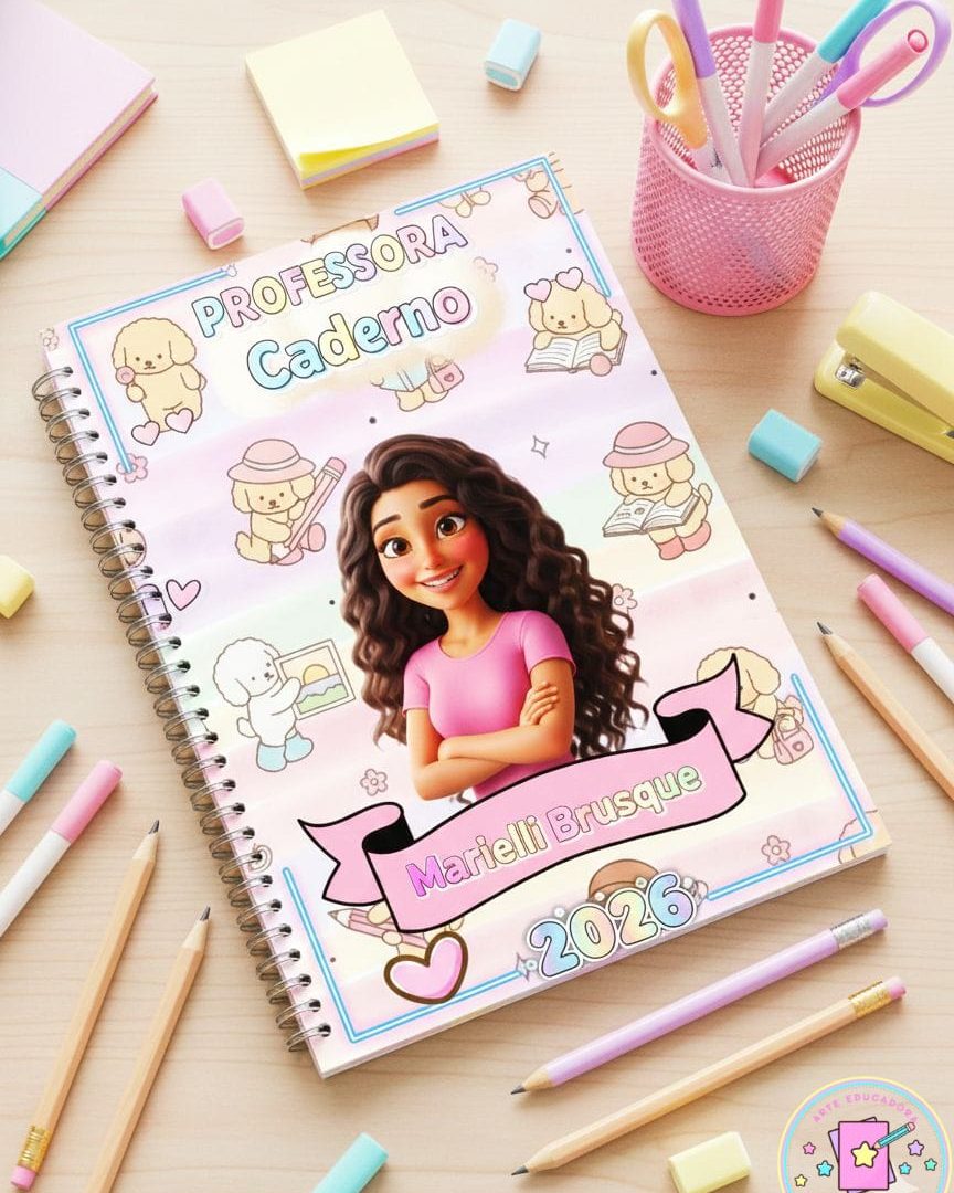 ✨📘 CADERNO / PLANNER DA PROFESSORA 2026: TEMA BOBBIE GOODS ROSA