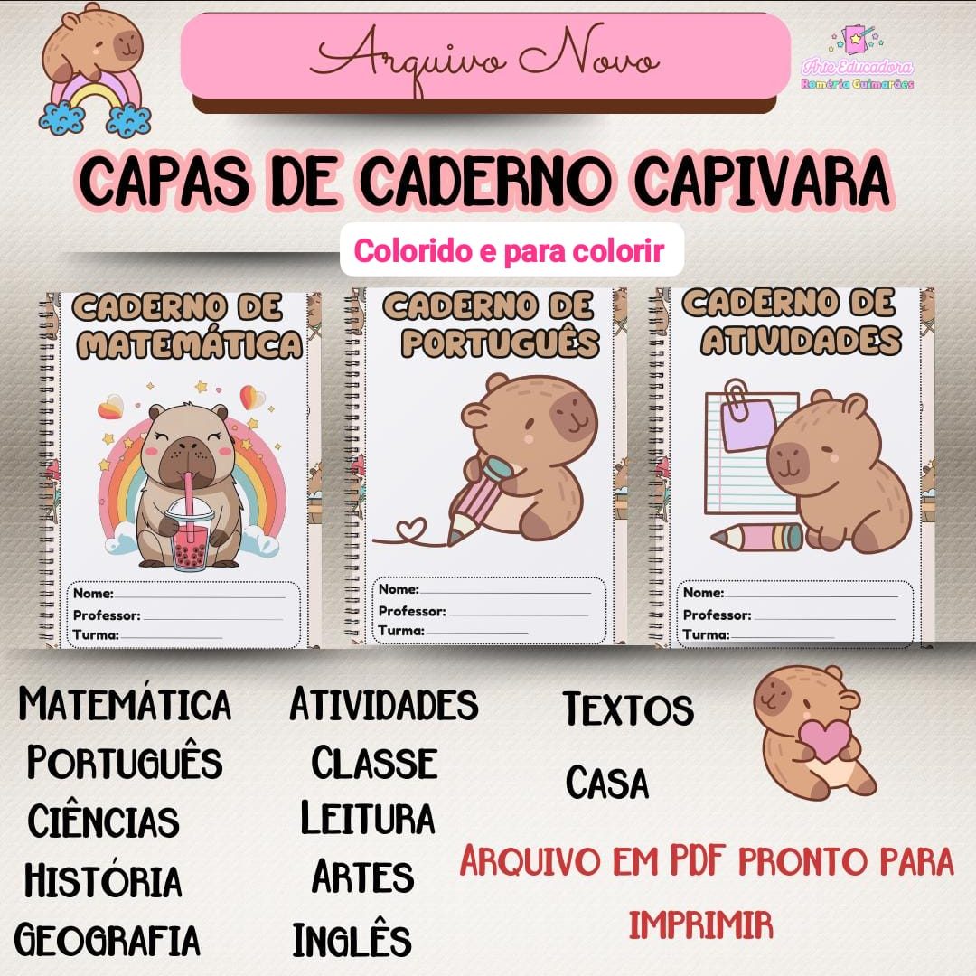 Capas de Caderno Capivara