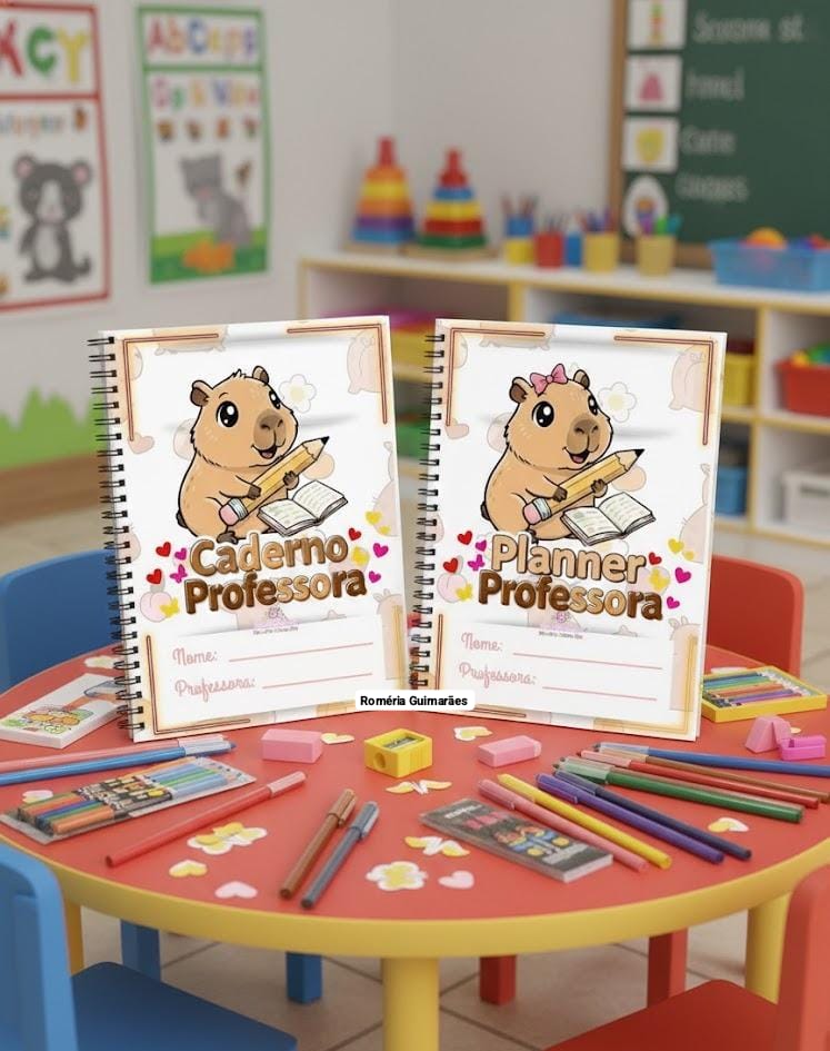 Planner + Caderno  professora 2026 Tema capivara  🌻