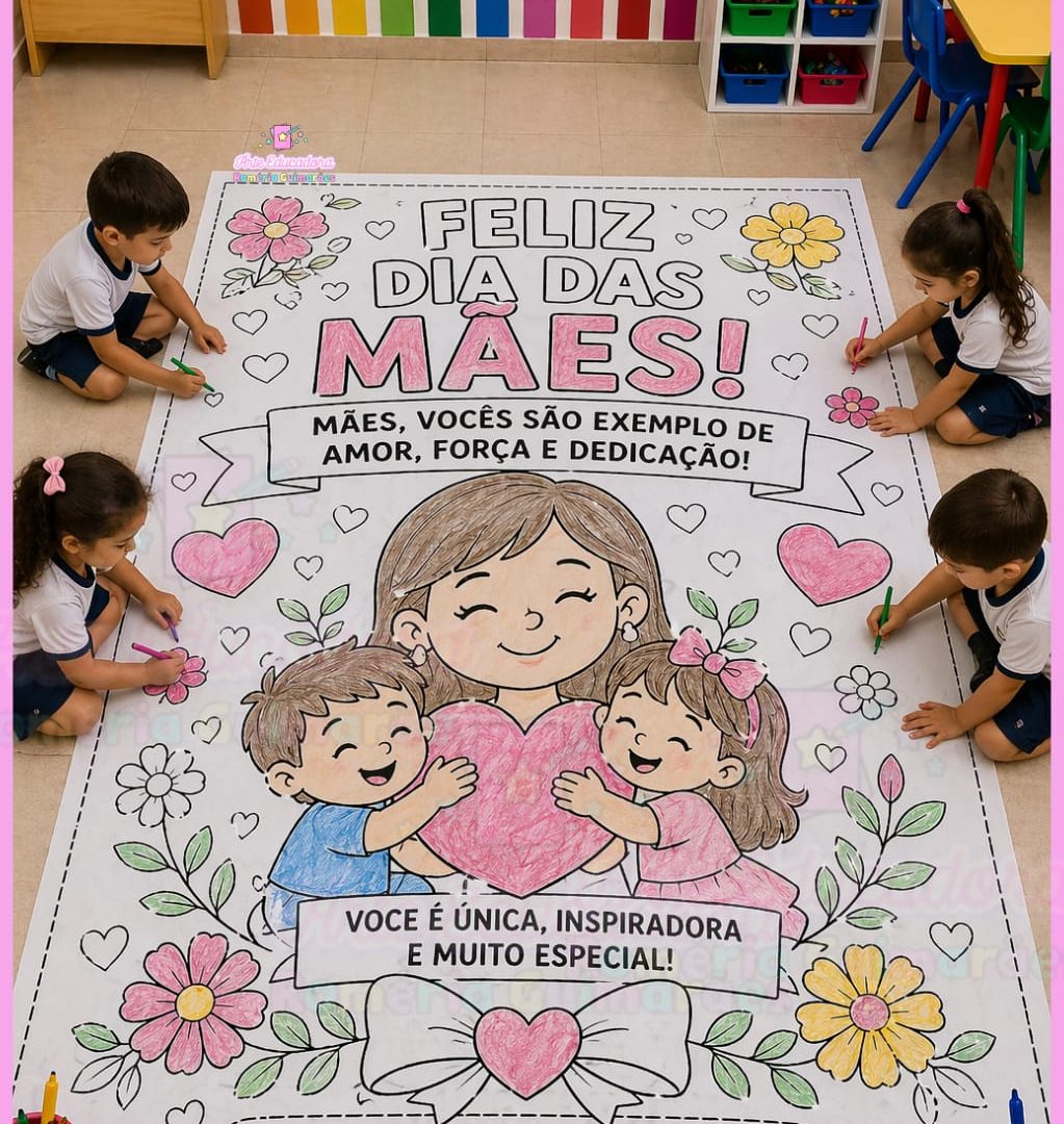 🎨💖 Painel Gigante para Colorir – Dia das Mães + Quadrinho porta Retrato💖🎨
