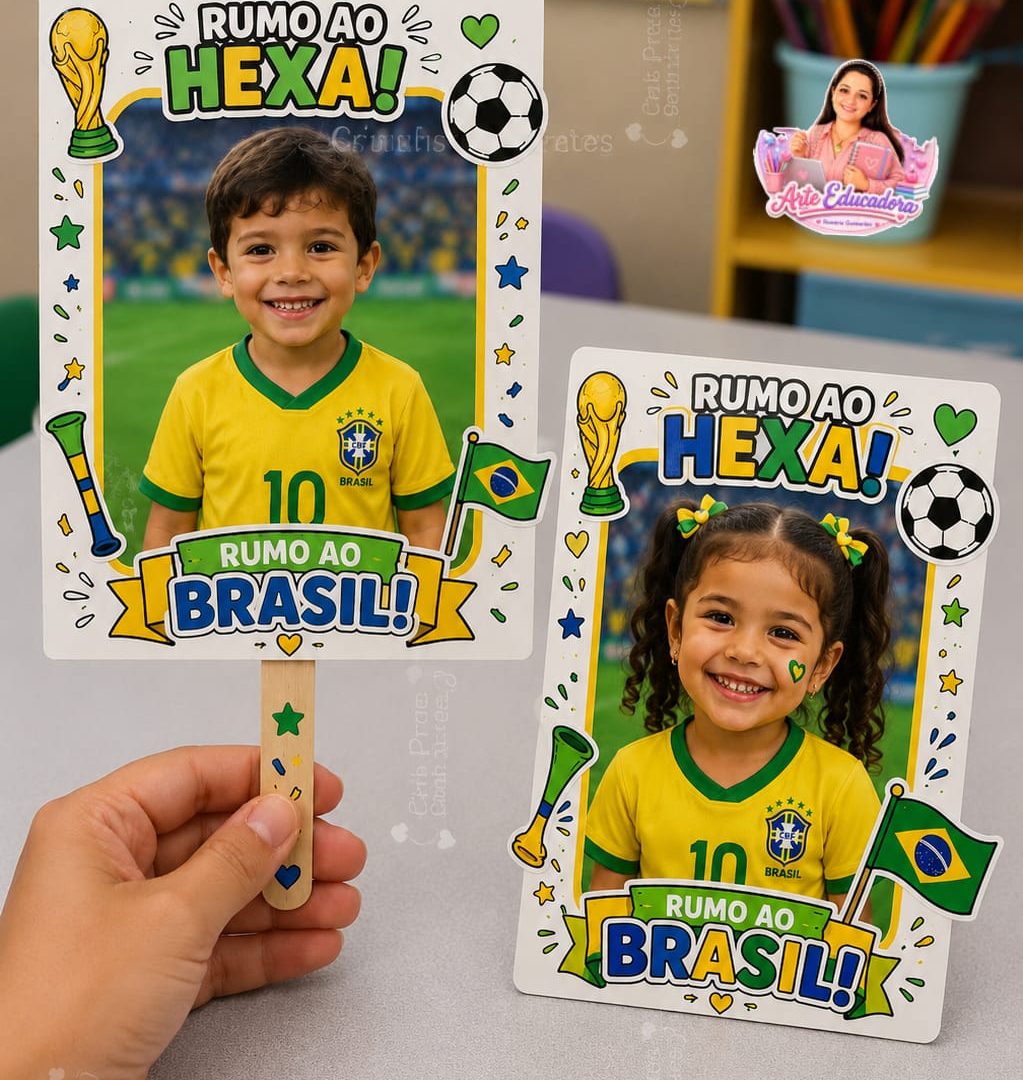 💚💛 QUADRINHO  INTERATIVO PARA FOTO– RUMO AO HEXA!
