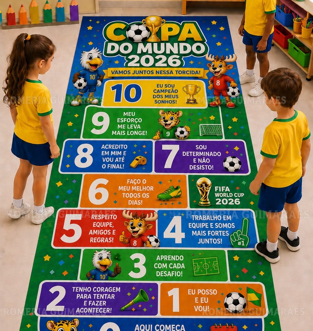 ⚽🏆 AMARELINHA COPA DO MUNDO 2026 + JORNAL+ DESENHO PARA COLORIR! 🇧🇷🇺🇸🇨🇦🇲🇽