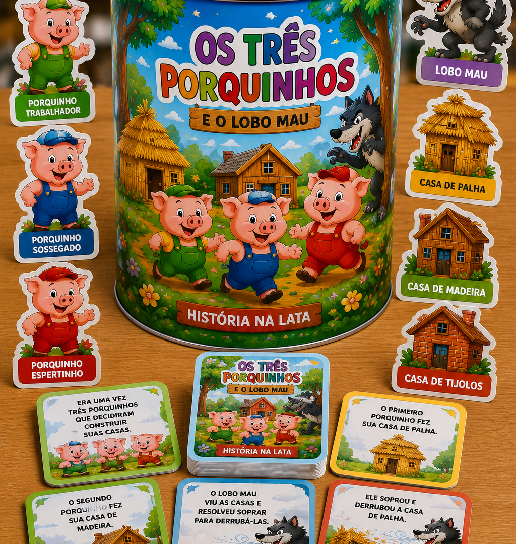 🐷🐺 LATA PEDAGÓGICA – OS TRÊS PORQUINHOS E O LOBO MAU