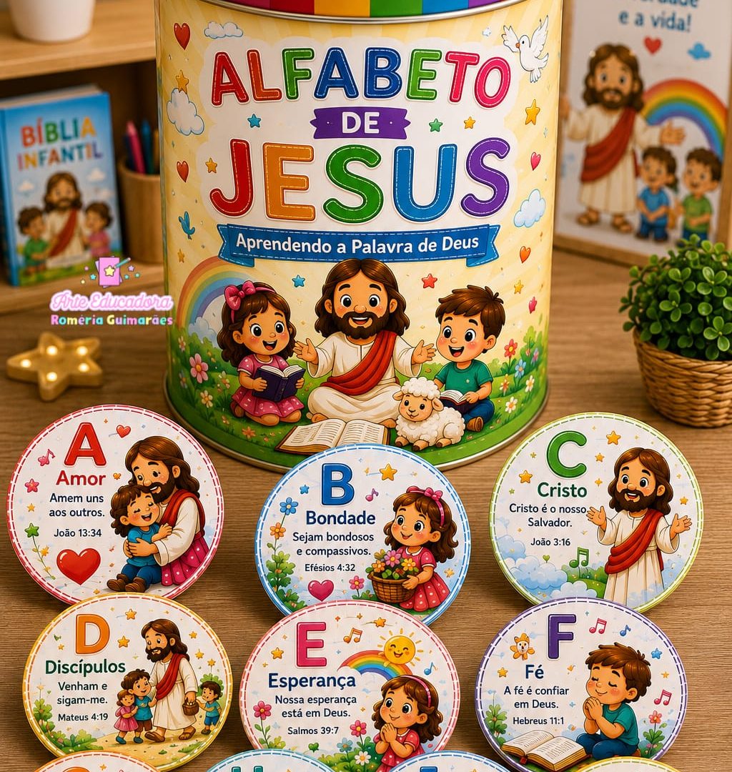 ✨ LATA DO ALFABETO DE JESUS ✨ Cada letra um ensinamento