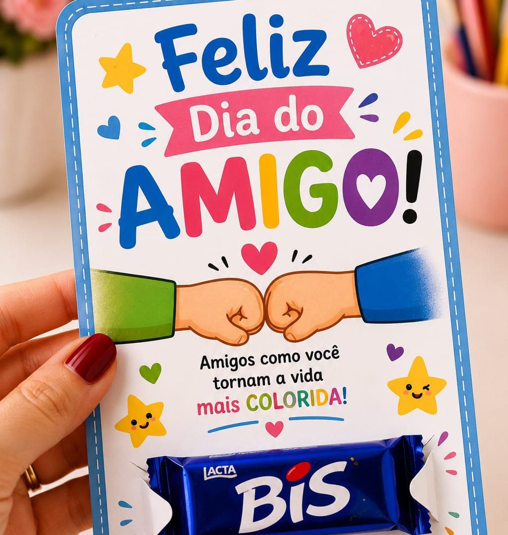 🎁 Cartão Porta BIS – Feliz Dia do Amigo💙