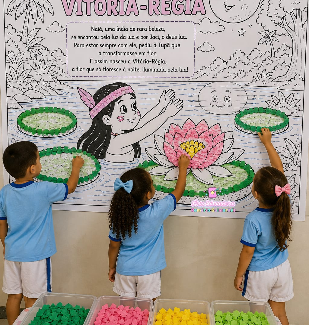 🌙🌸 PAINEL INTERATIVO LENDA DA VITÓRIA-RÉGIA 🇧🇷✨