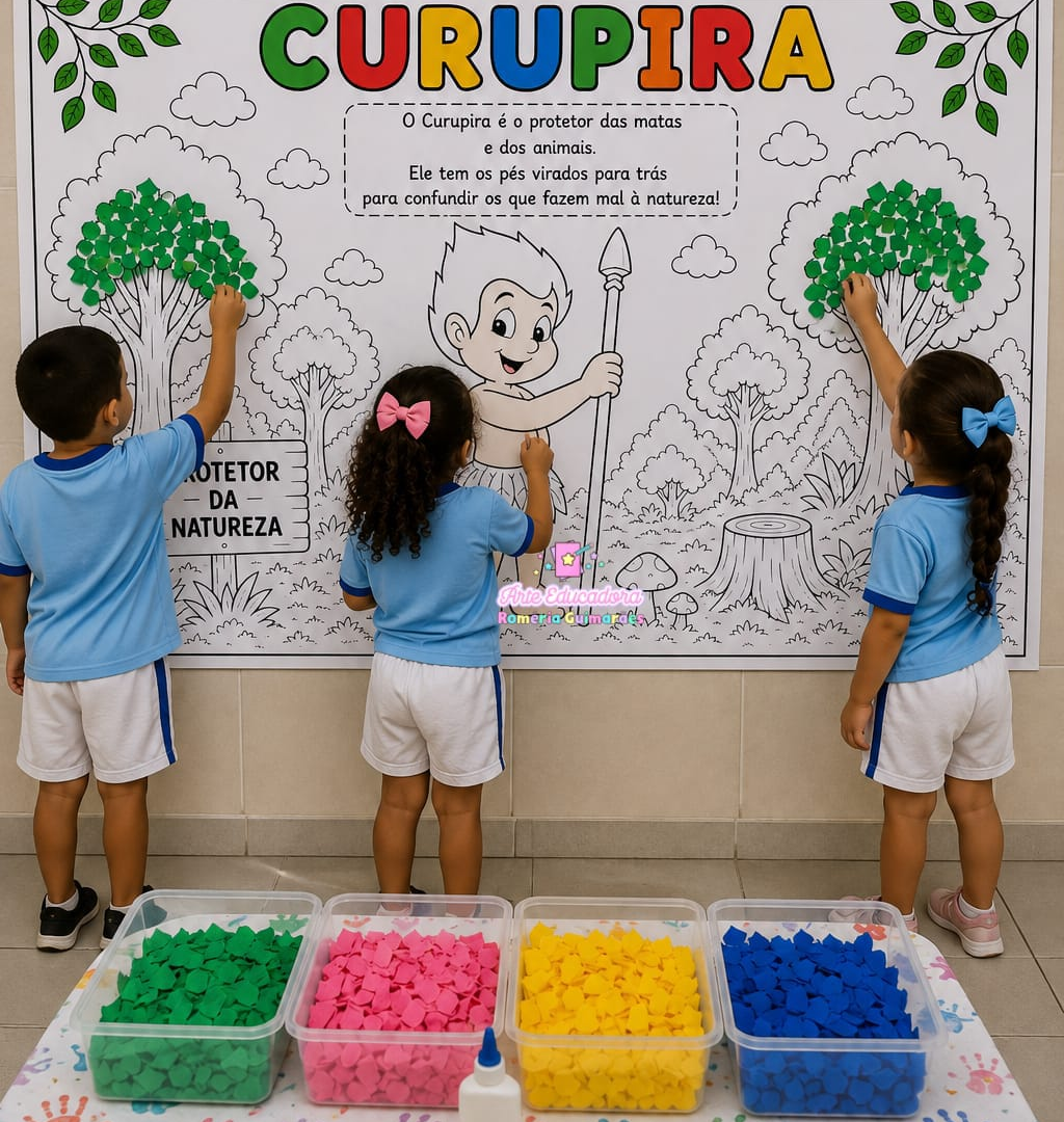 🌳🔥 PAINEL INTERATIVO CURUPIRA – FOLCLORE BRASILEIRO 🇧🇷✨