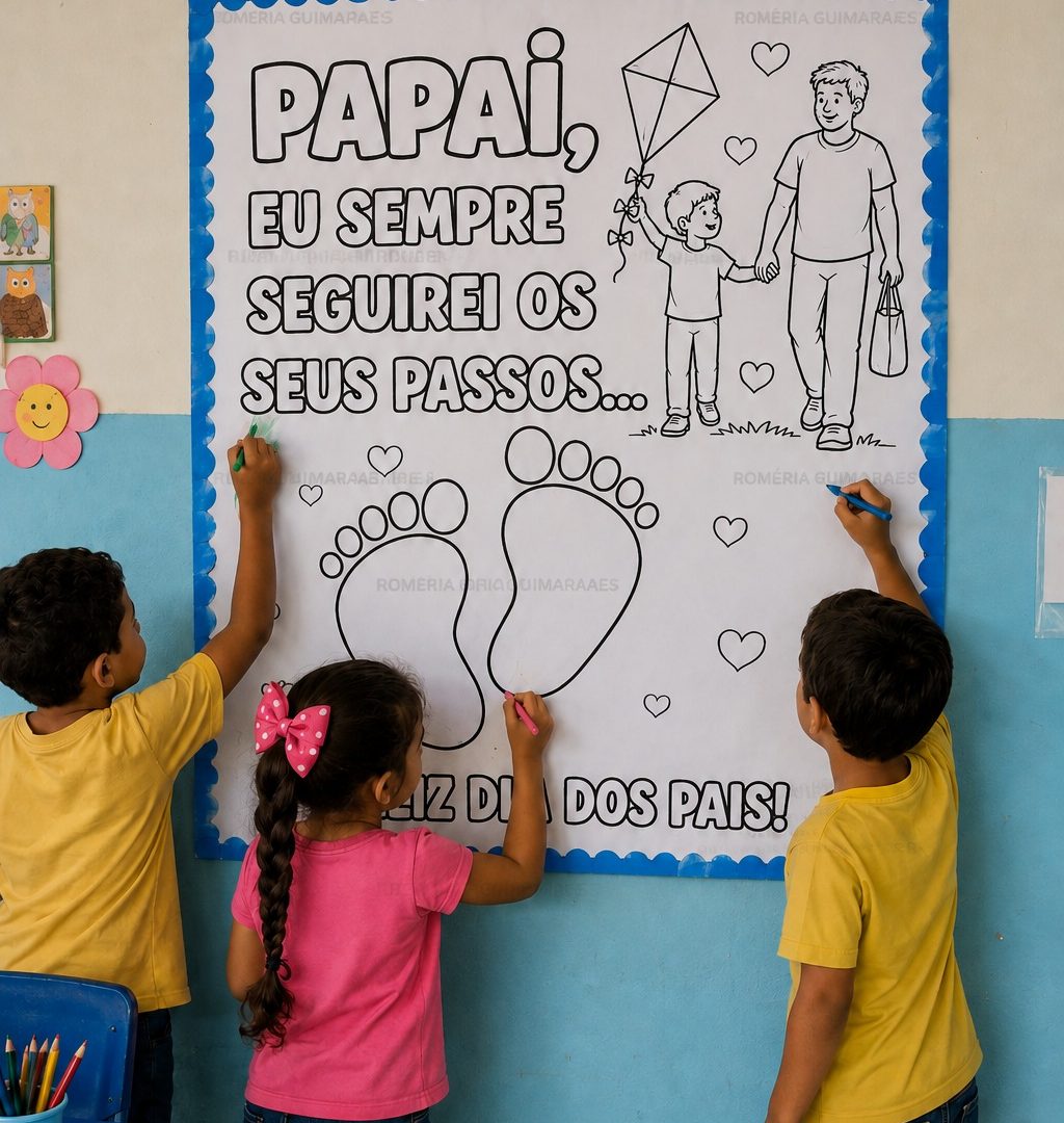 🎨✨ *PAINEL INTERATIVO PEGADAS –PEGADAS PAPAI, ...* 👣💙