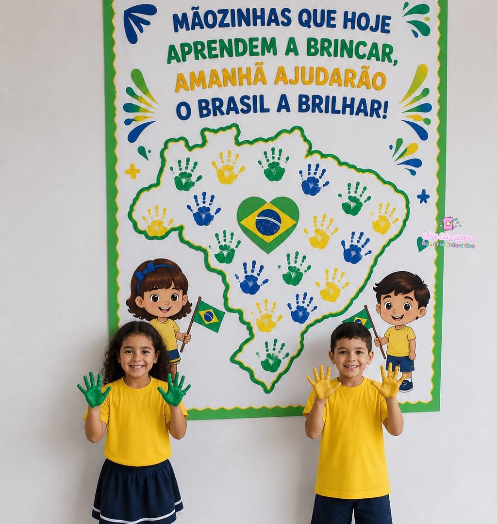 🇧🇷💚 PAINEL MÃOZINHAS QUE AJUDARÃO O BRASIL A BRILHAR!+ 4 ATIVIDADES 💛💙