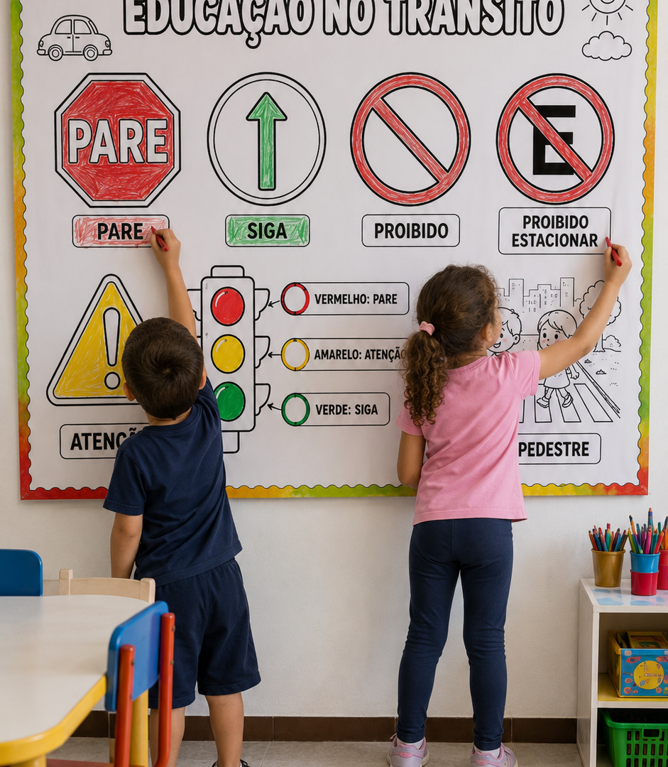 🚦 PAINEL INTERATIVO + VISEIRA – EDUCAÇÃO NO TRÂNSITO 🚗🛑