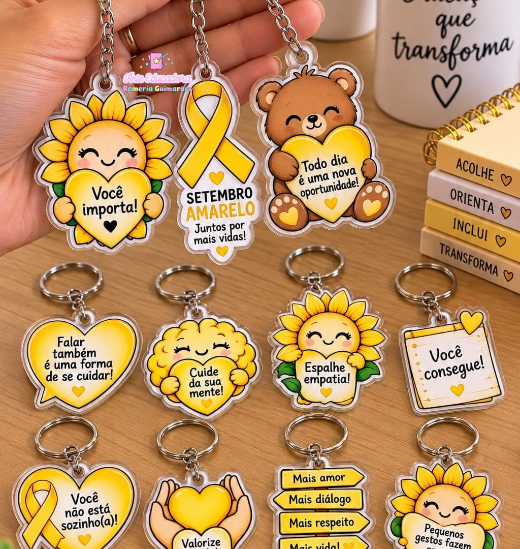 💛 CHAVEIROS SETEMBRO AMARELO 🌻