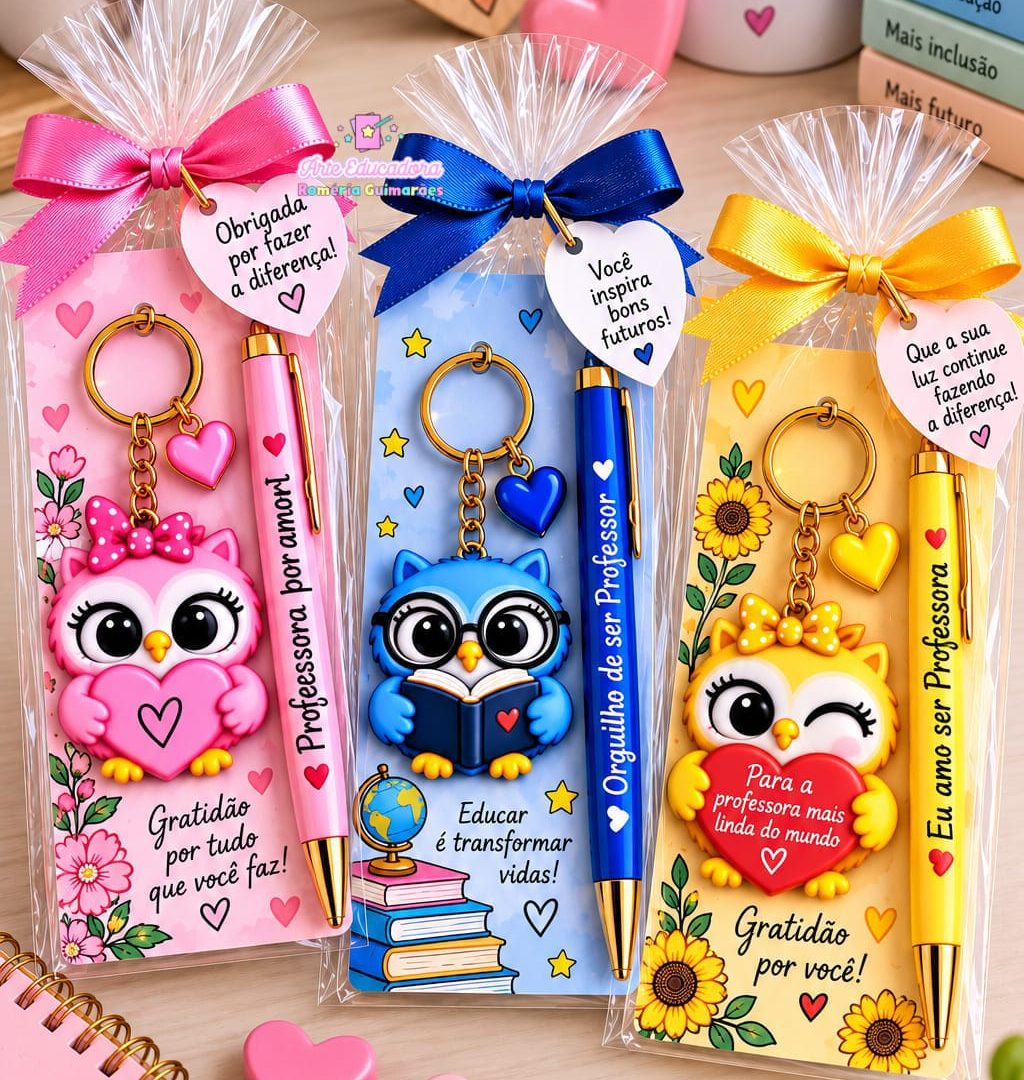 💖 LEMBRANCINHA DIA DOS PROFESSORES ✏️ CARTÃO, ADESIVOS PARA CANETAS+ CHAVEIROS!