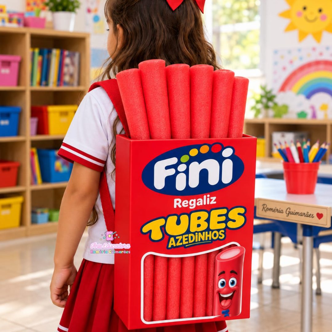 🎒🍭 MOCHILA MALUCA – TEMA FINI AZEDINHO VERMELHO
