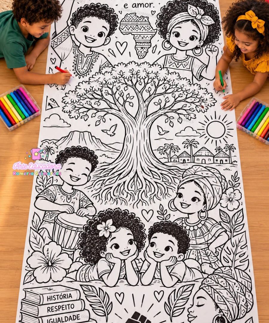 TAPETE PARA COLORIR – CONSCIÊNCIA NEGRA