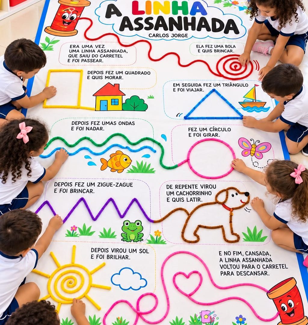 🌈🧶PAINEL A LINHA ASSANHADA + PLANO DE AULA+ ATIVIDADE